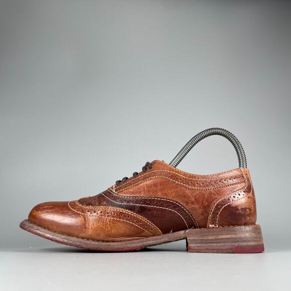 BED STU Cobbler Series Women's Size 7.5 Brown Leather Oxford Wingtip Dress Shoes - Picture 7 of 9